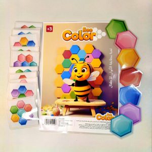 Jeu BeeColor avec cartes de défi et pièces hexagonales colorées pour enfants dès 3 ans